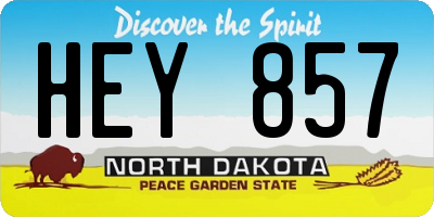 ND license plate HEY857