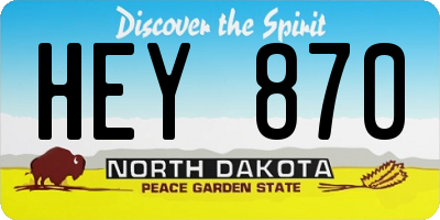 ND license plate HEY870