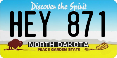 ND license plate HEY871