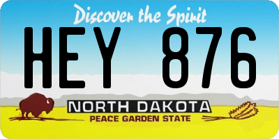 ND license plate HEY876