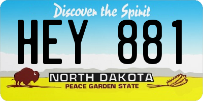 ND license plate HEY881