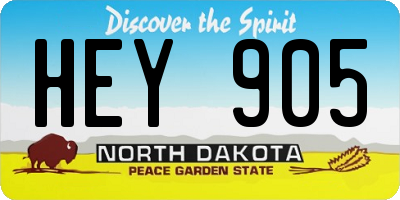 ND license plate HEY905