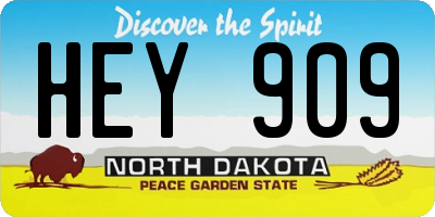 ND license plate HEY909