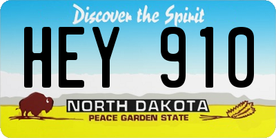 ND license plate HEY910