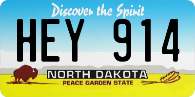 ND license plate HEY914