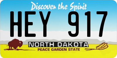 ND license plate HEY917