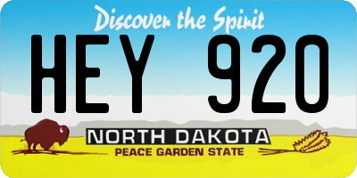 ND license plate HEY920