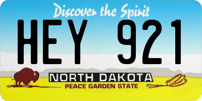 ND license plate HEY921