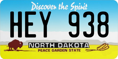 ND license plate HEY938
