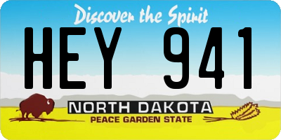 ND license plate HEY941
