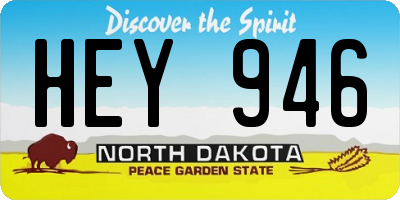 ND license plate HEY946