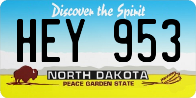 ND license plate HEY953