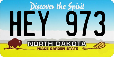 ND license plate HEY973