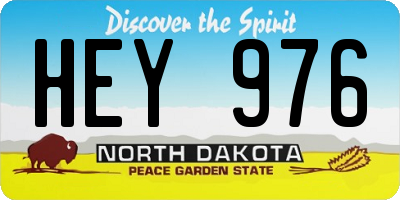 ND license plate HEY976