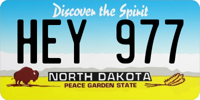ND license plate HEY977