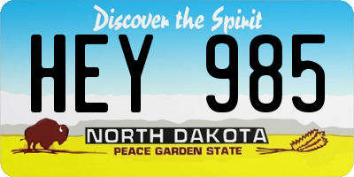 ND license plate HEY985