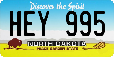 ND license plate HEY995