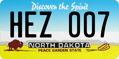 ND license plate HEZ007