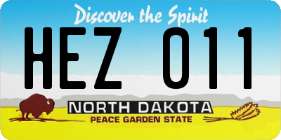 ND license plate HEZ011