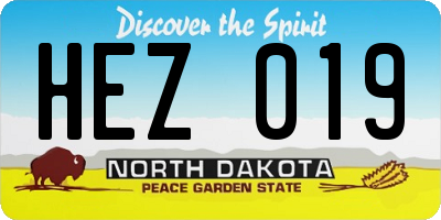 ND license plate HEZ019