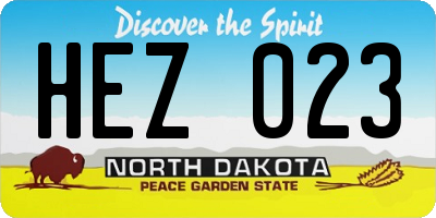 ND license plate HEZ023