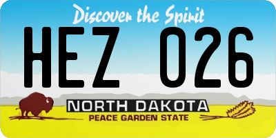 ND license plate HEZ026