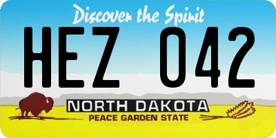 ND license plate HEZ042