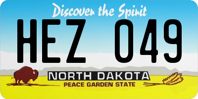 ND license plate HEZ049