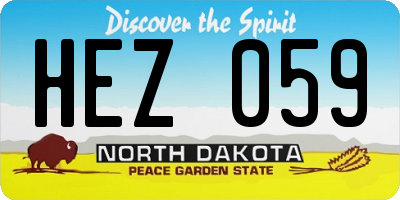 ND license plate HEZ059
