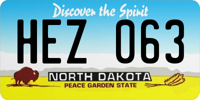 ND license plate HEZ063