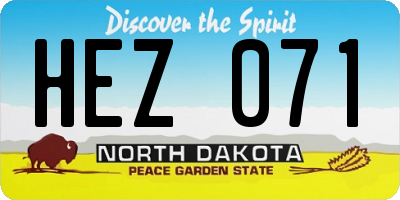 ND license plate HEZ071