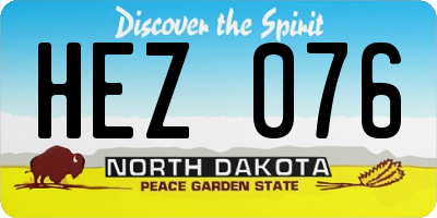 ND license plate HEZ076