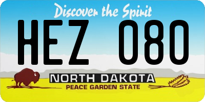 ND license plate HEZ080