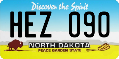 ND license plate HEZ090