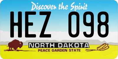 ND license plate HEZ098