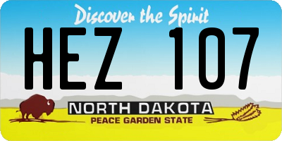 ND license plate HEZ107
