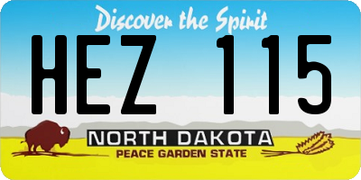 ND license plate HEZ115