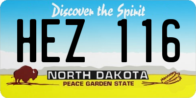 ND license plate HEZ116