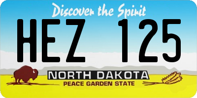 ND license plate HEZ125