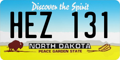 ND license plate HEZ131