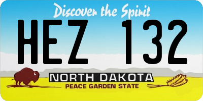 ND license plate HEZ132
