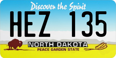 ND license plate HEZ135