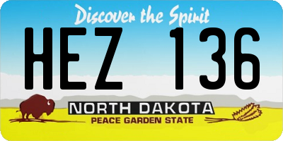 ND license plate HEZ136