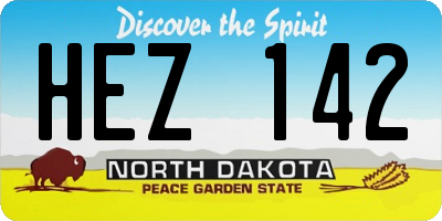 ND license plate HEZ142