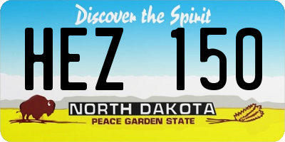 ND license plate HEZ150