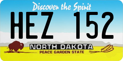 ND license plate HEZ152