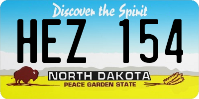 ND license plate HEZ154