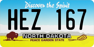 ND license plate HEZ167