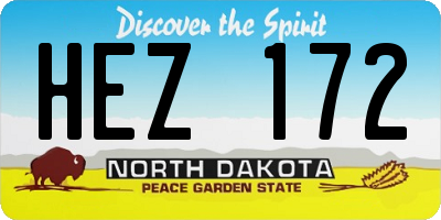 ND license plate HEZ172
