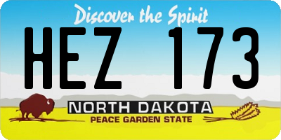 ND license plate HEZ173